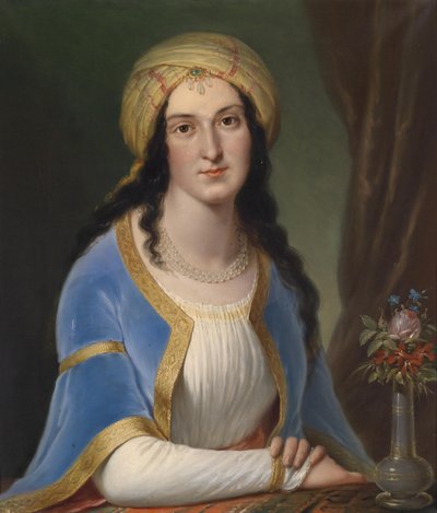 Portrait of a Lady Wearing a Turban by Circle of Josef Grassi